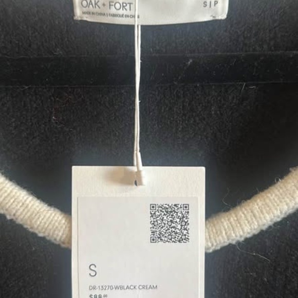 OAK + FORT Contrast Trim Sleeveless Knit Mini Dress NWT - Picture 6 of 6